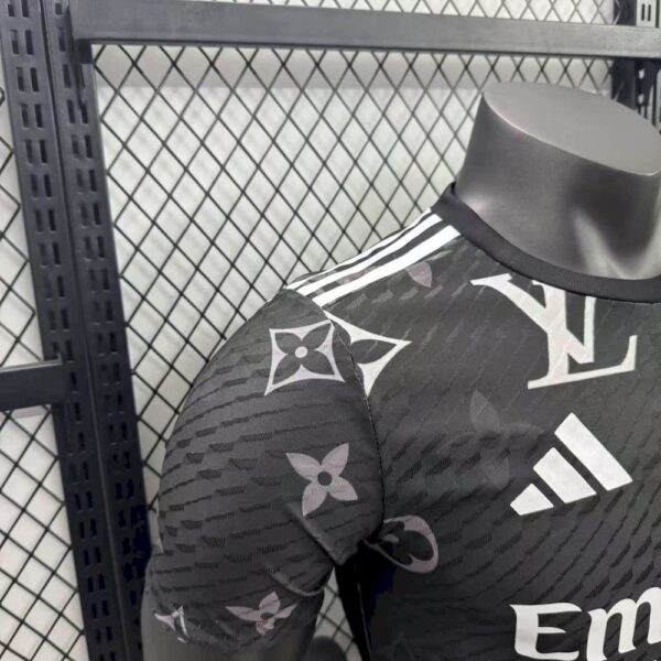 Men's Real Madrid 2025/26 Black Louis Vuitton Jersey Player Version - Image 6