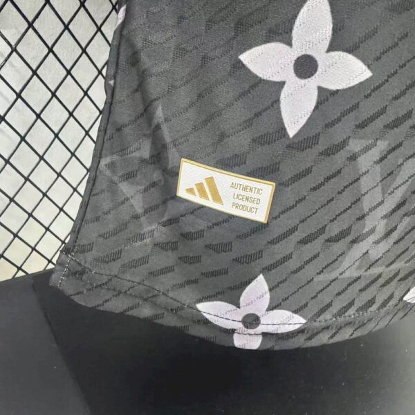 Men's Real Madrid 2025/26 Black Louis Vuitton Jersey Player Version - Image 4