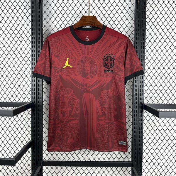 Men's Brazil 2025/26 Jordan Maroon Special Edition Jersey - Image 3
