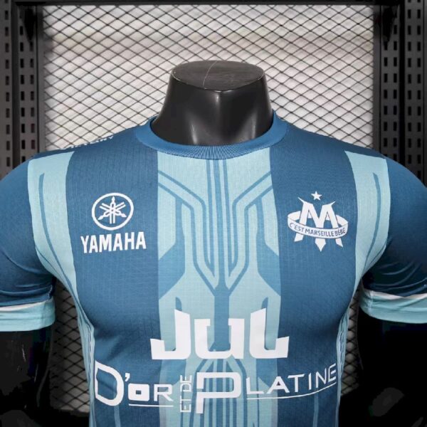 Men’s Olympique Marseille 2025/26 Blue Jersey Player Version - Image 4