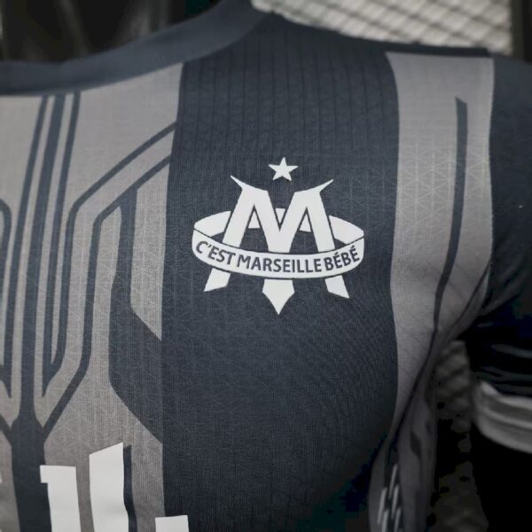 Men’s Olympique Marseille 2025/26 Grey Jersey Player Version - Image 4