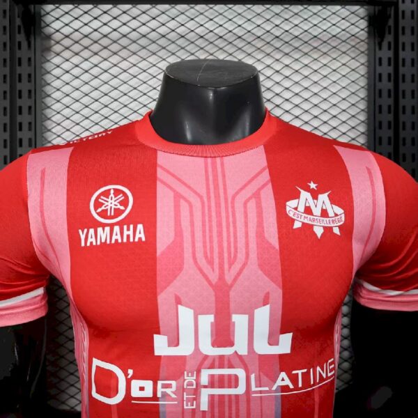 Men’s Olympique Marseille 2025/26 Red Jersey Player Version - Image 5