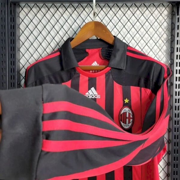 Retro AC Milan 2007/08 Home Long Sleeves Jersey - Image 3