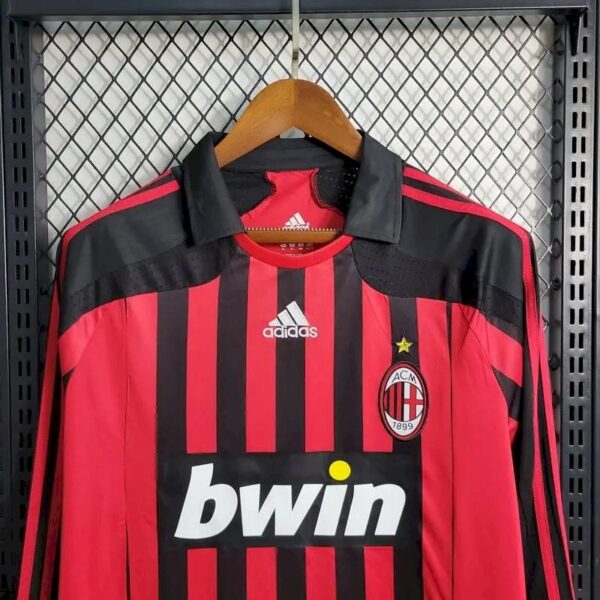 Retro AC Milan 2007/08 Home Long Sleeves Jersey - Image 4