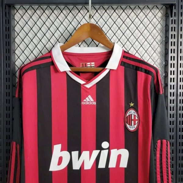 Retro AC Milan 2009/10 Home Long Sleeves Jersey - Image 8