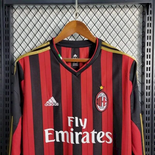 Retro AC Milan 2013/14 Home Long Sleeves Jersey - Image 8