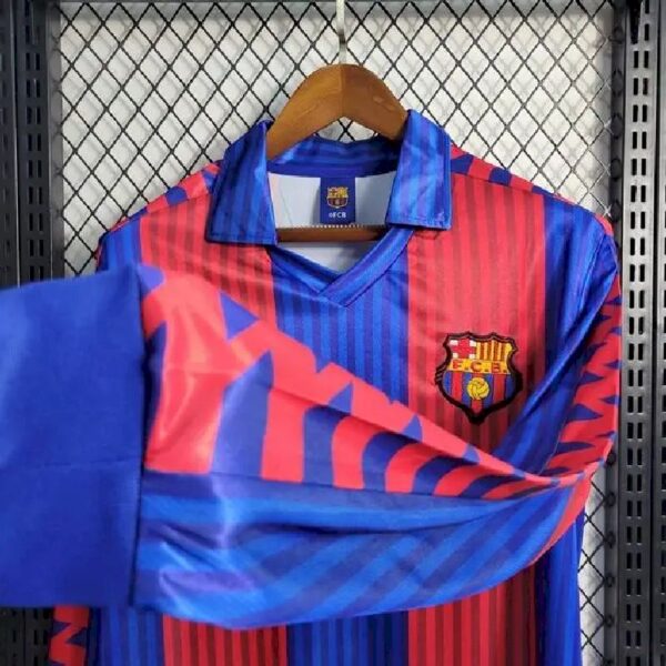 Retro Barcelona 1991/92 Home Long Sleeve Jersey - Image 7