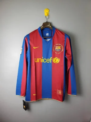 Retro Barcelona 2007/08 Home Long Sleeves Jersey