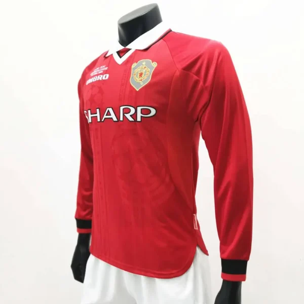 Retro Manchester United 1999/00 Home Long Sleeves Jersey - Image 6