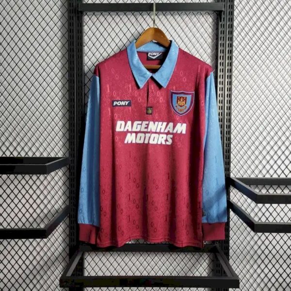Retro West Ham United 1995/97 Home Long Sleeves Jersey