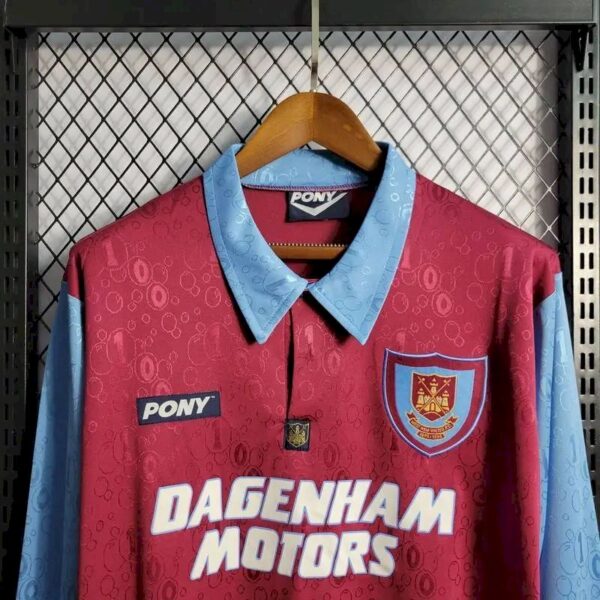 Retro West Ham United 1995/97 Home Long Sleeves Jersey - Image 2