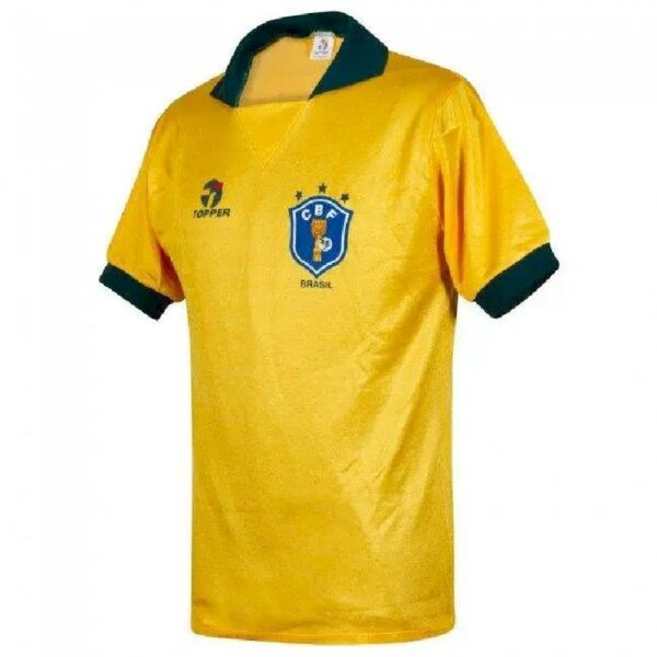 Retro Brazil 1988-91 Home Jersey - Image 3