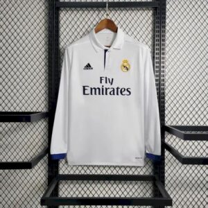 Retro Real Madrid 2016/17 Home Long Sleeves Jersey - Image 6