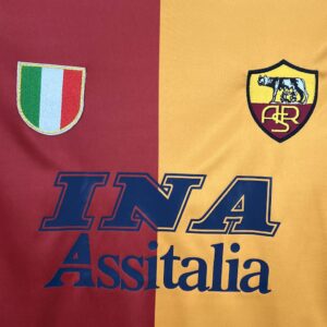 Retro AS Roma 2001/02 Home Long Sleeve Jersey - Image 5