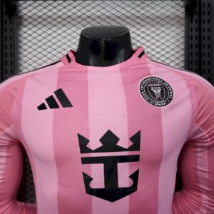 Mens Inter Miami CF 2025/26 Home Long Sleeves Jersey Player Version - Image 5