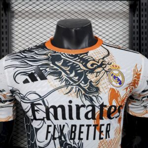 Mens Real Madrid 2025/26 Black and white dragon version Jersey Player Version - Image 6