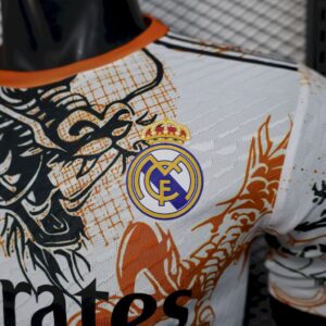 Mens Real Madrid 2025/26 Black and white dragon version Jersey Player Version - Image 5