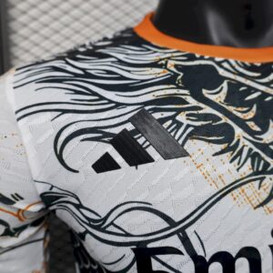 Mens Real Madrid 2025/26 Black and white dragon version Jersey Player Version - Image 4