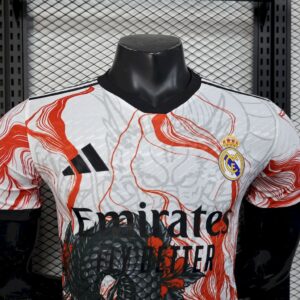 Mens Real Madrid 2025/26 White Black Dragon special edition Jersey Player Version - Image 5