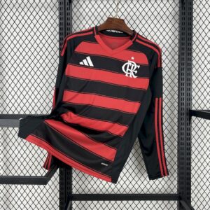 Mens Flamengo 2025/26 Home Long Sleeves Jersey