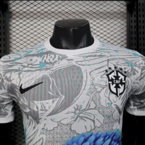 Mens Brazil 2025/26 White Parrot Edition Jersey Player Version - Image 3