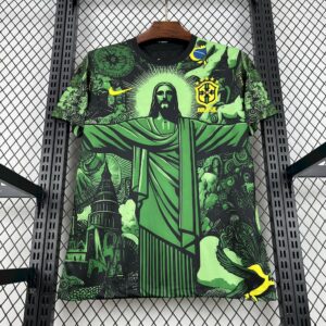 Mens Brazil 2024/25 Special Edition Green Jersey - Image 4