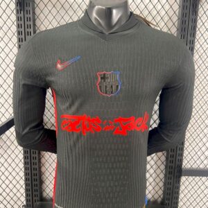 Mens Barcelona 2024/25 Travis Scott Edition Away Long Sleeves Jersey Player Version