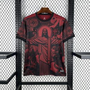Mens Brazil 2025/26 Jordan Black and Red Special Edition Jersey - Image 3