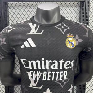 Mens Real Madrid 2025/26 Black Louis Vuitton Jersey Player Version - Image 9