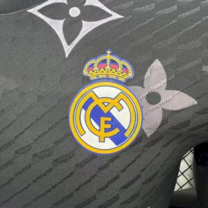 Mens Real Madrid 2025/26 Black Louis Vuitton Jersey Player Version - Image 7