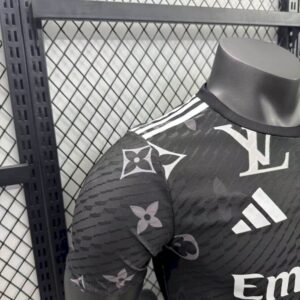 Mens Real Madrid 2025/26 Black Louis Vuitton Jersey Player Version - Image 6