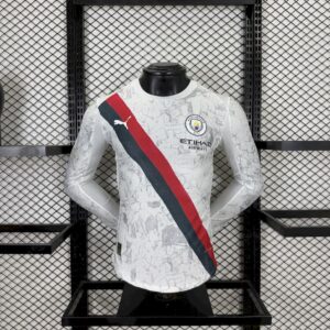 Mens Manchester City 2025/26  Away Long Sleeves Jersey Player Version