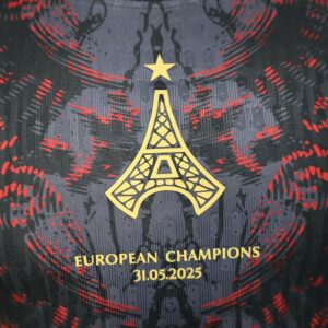 Mens Paris Saint-Germain 2025/26 (CAMPEONES DE EUROPA) Grey Jersey Player Version - Image 3