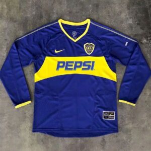 Retro Boca Juniors 2003/04 Home Long Sleeves Jersey - Image 3