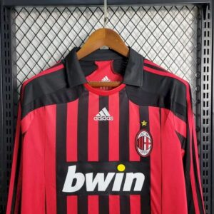 Retro AC Milan 2007/08 Home Long Sleeves Jersey - Image 4
