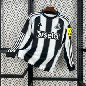 Mens Newcastle United 2025/26 Home Long Sleeves Jersey