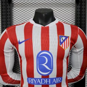 Mens Atletico Madrid 2025/26 Home Long Sleeves Jersey Player Version - Image 9
