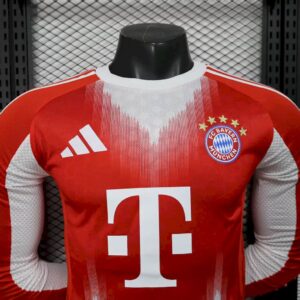 Mens Bayern Munich 2025/26 Home Long Sleeves Jersey Player Version - Image 10