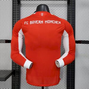 Mens Bayern Munich 2025/26 Home Long Sleeves Jersey Player Version - Image 2