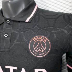 Mens Paris Saint-Germain 2025/26 Black Polo Jersey Player Version - Image 4