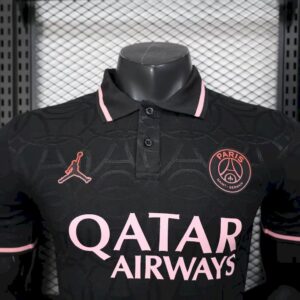 Mens Paris Saint-Germain 2025/26 Black Polo Jersey Player Version - Image 3
