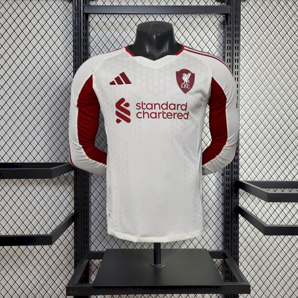 Mens Liverpool 2025/26 Away Long Sleeve Jersey Player Version
